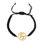 Jai Guruji Swarovaski Black Rope Bracelet