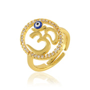 Evil Eye Om Swarovski Ring