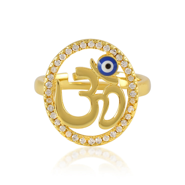 Evil Eye Om Swarovski Ring