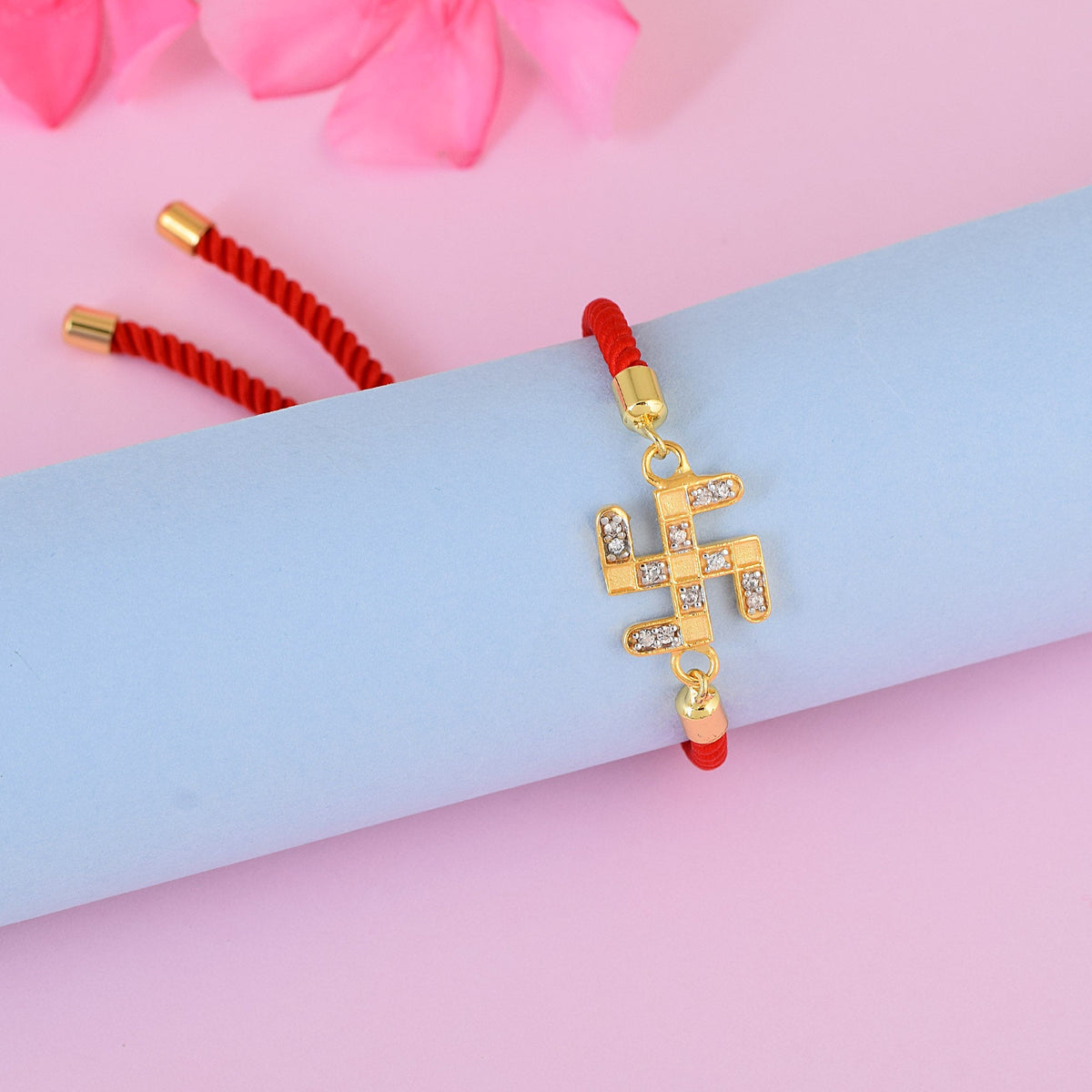 Men's Swastik Red Rope Bracelet