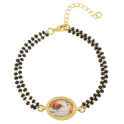 Jai Guruji Swaroop Black Bead Bracelet- option 1