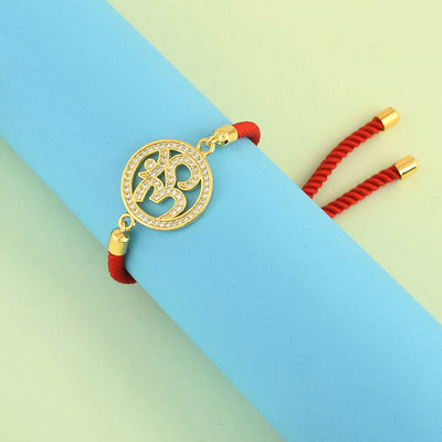 Men's OM Swarovski Red Thread  Bracelet
