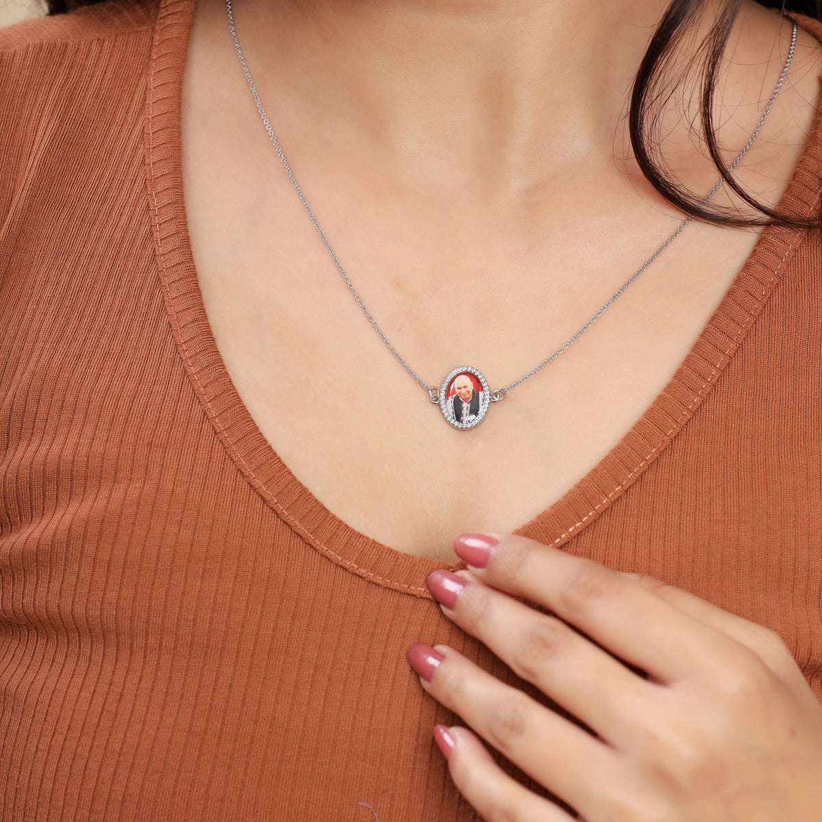 Jai Guruji Swaroop Necklace- Brown