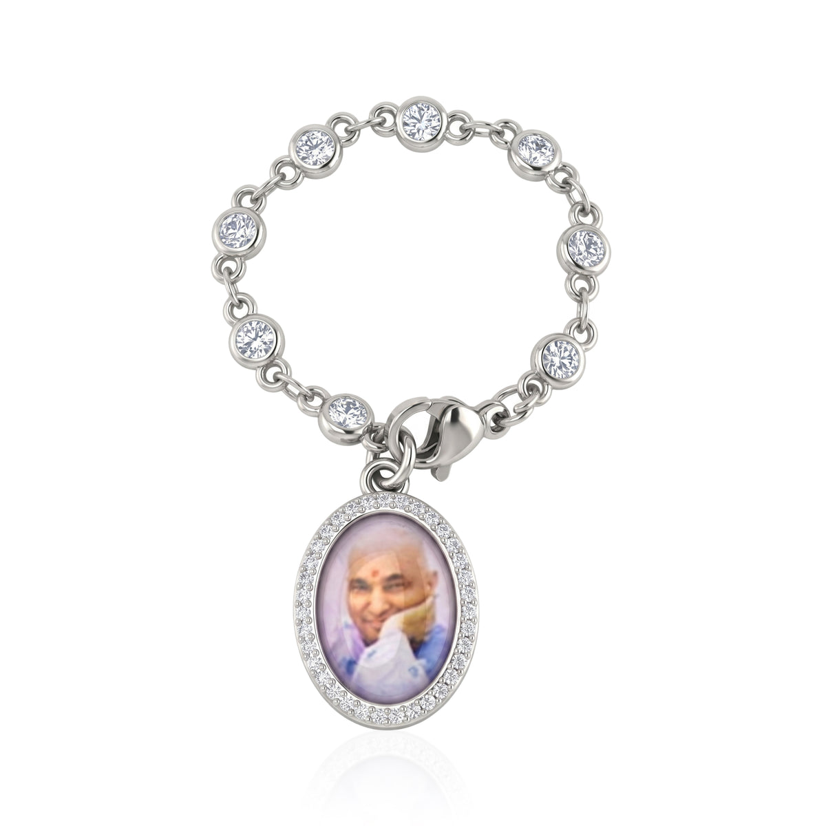 Guruji Swaroop Silver Plated Watch Charm- Blue