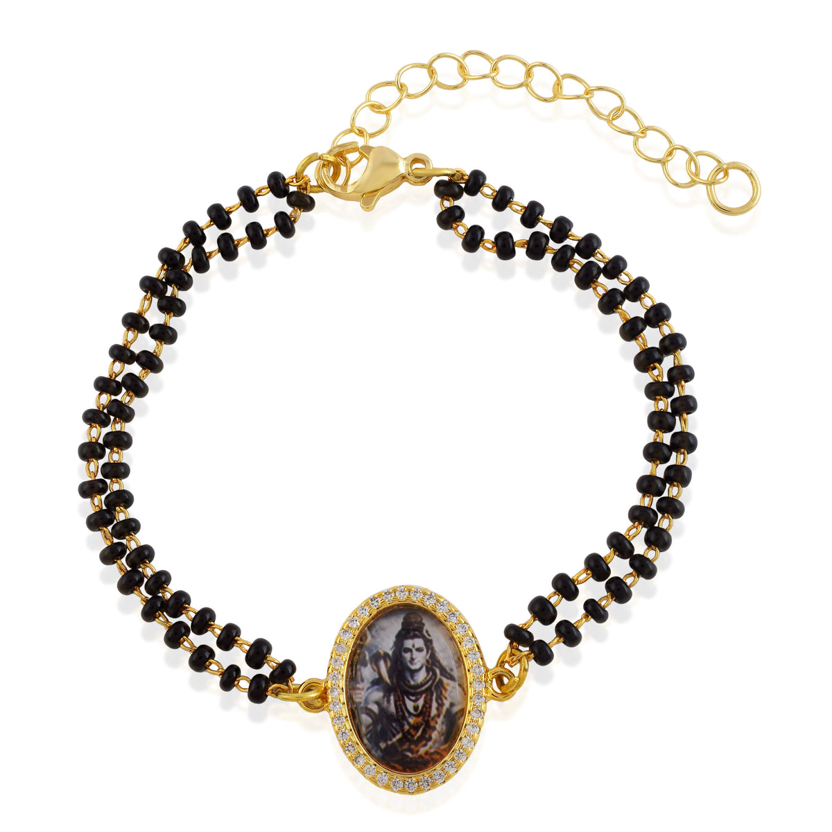 Shiva Black Bead Bracelet