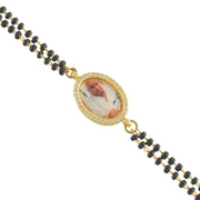 Jai Guruji Swaroop Black Bead Bracelet- option 1