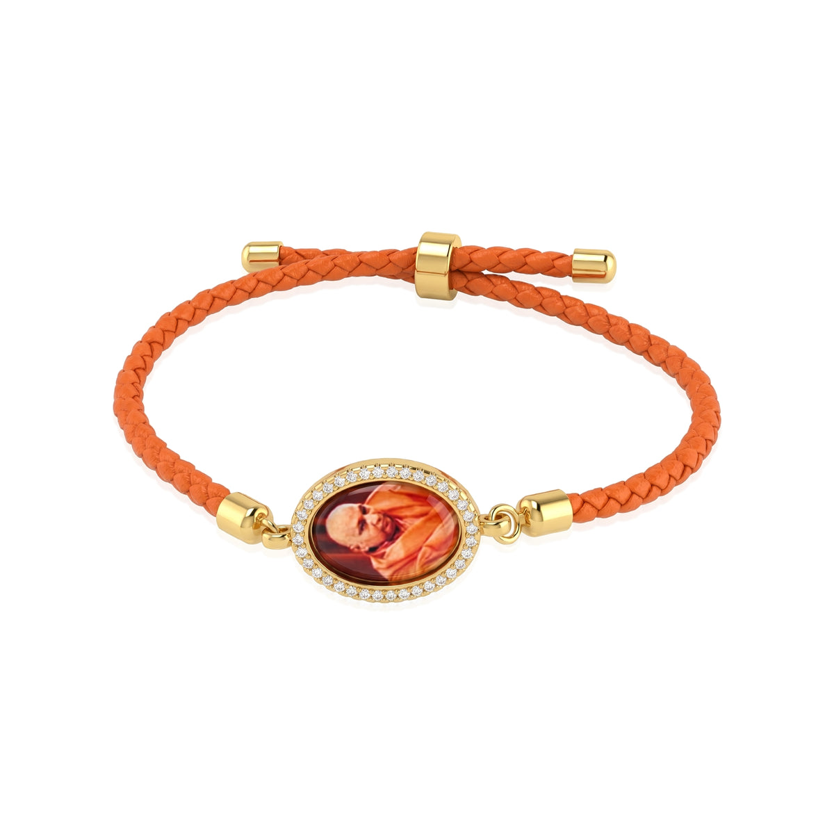 Men's Guruji Swaroop Orange Rope Bracelet- Orange