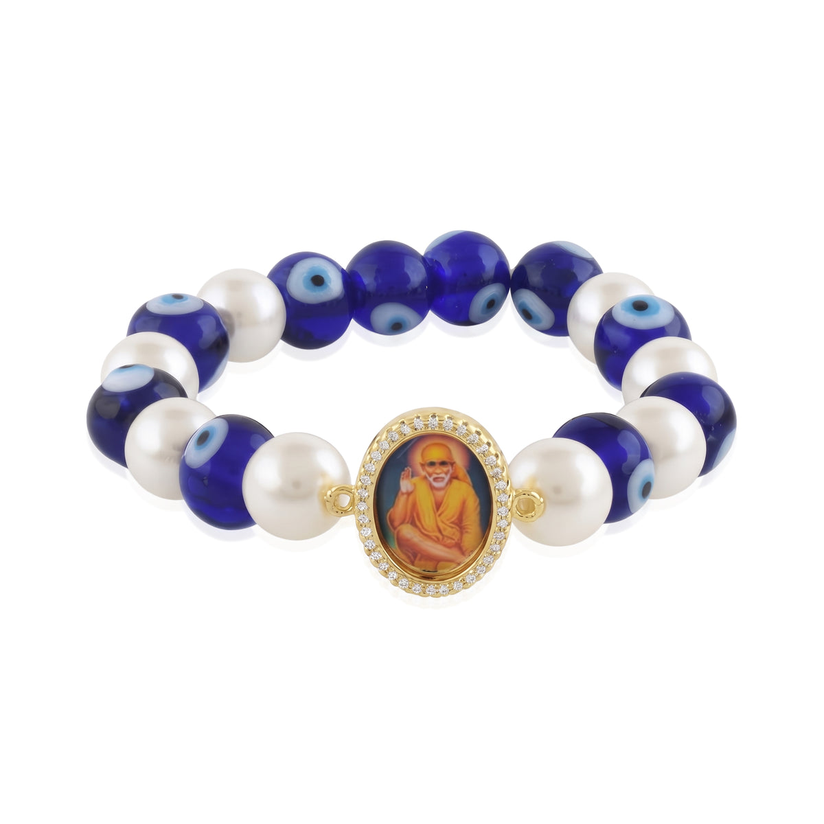Sai baba Pearl and Evil Eye Bead Bracelet