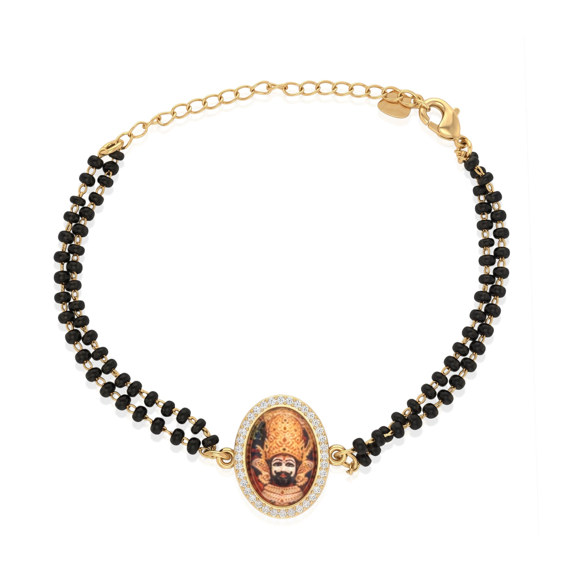 Khatu Shyam Baba Black Bead Bracelet