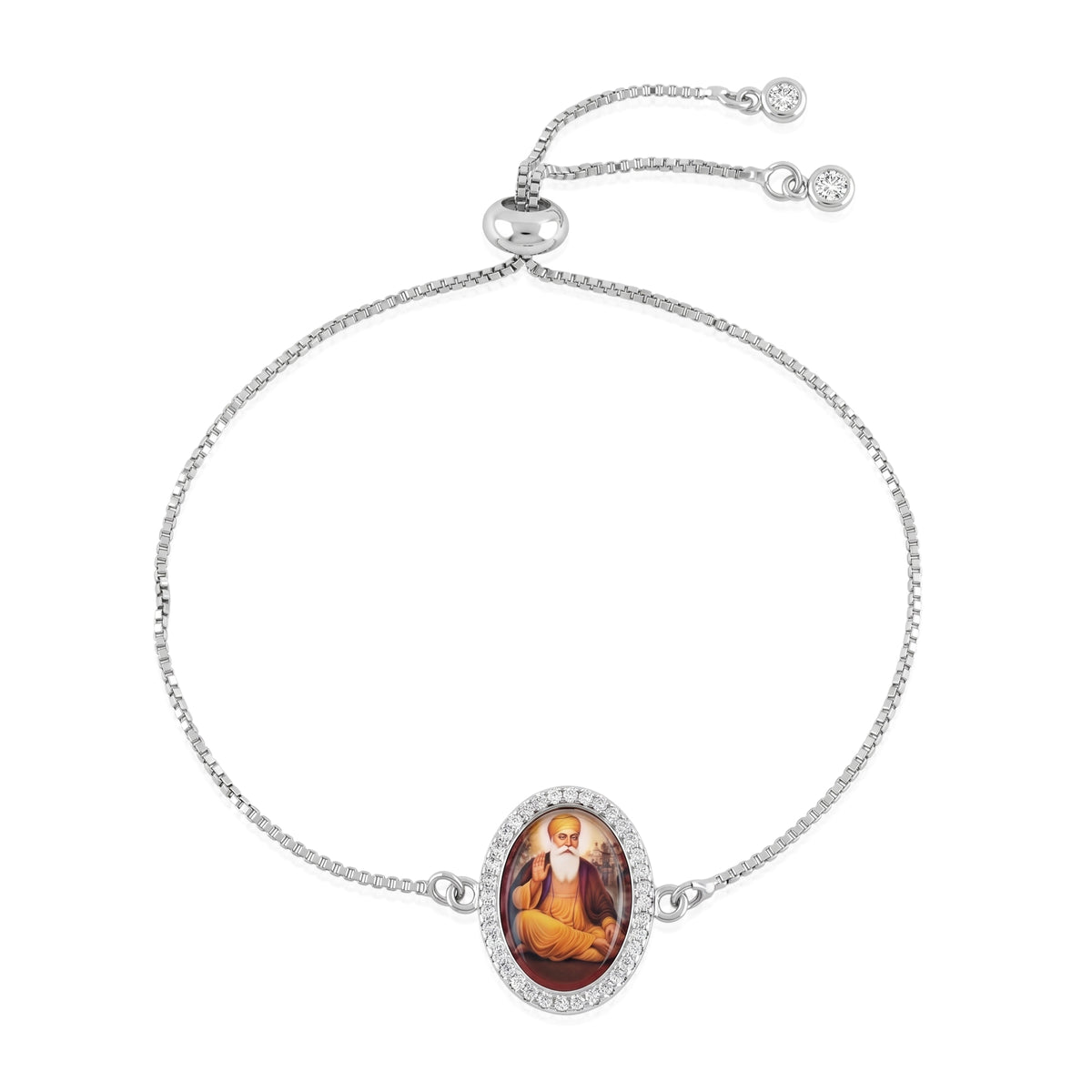 Waheguru Silver Chain Bracelet