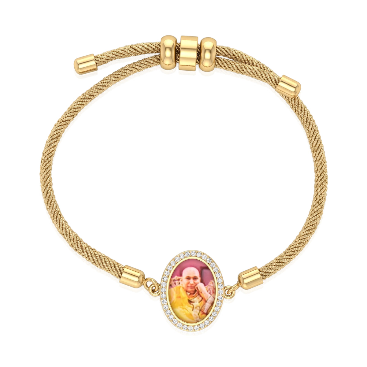 Men's Guruji Yellow Swaroop Zari Thread Bracelet- Gold