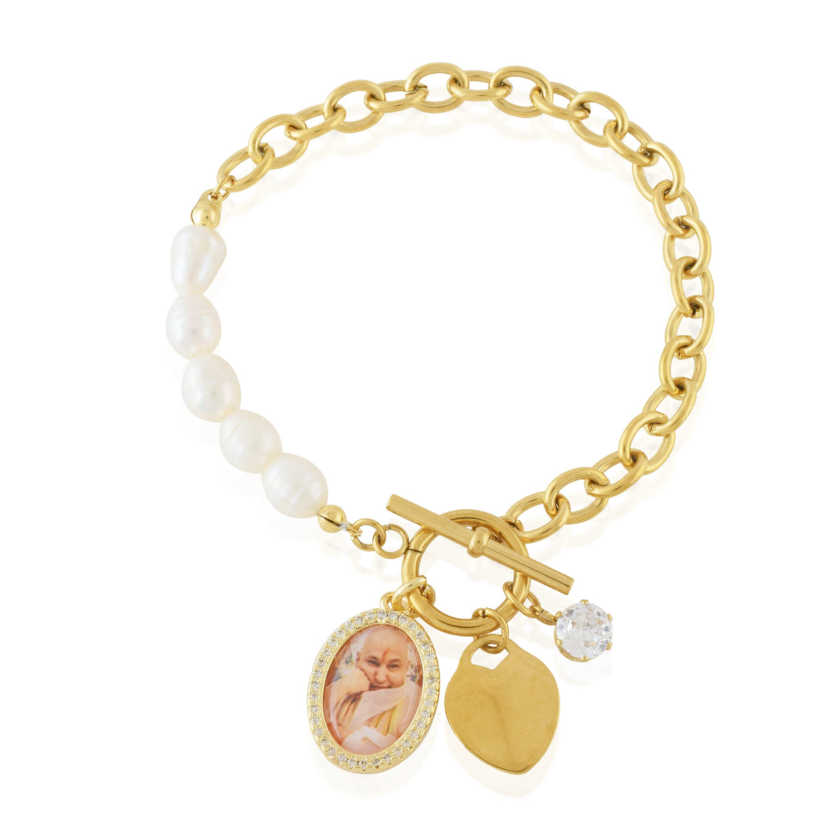 Pearl Chain Hanging Guruji Bracelet