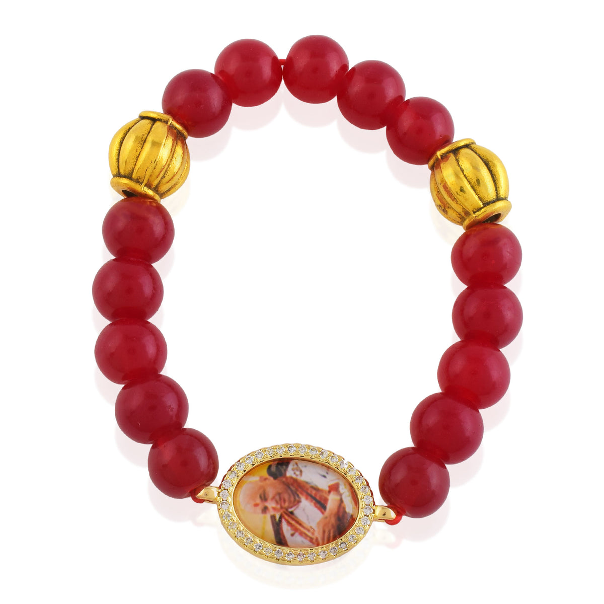 Red Onyx Guruji Bead Bracelet