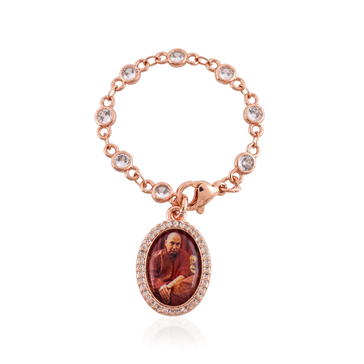 Guruji Swaroop Rose Gold Plated Watch Charm- Red