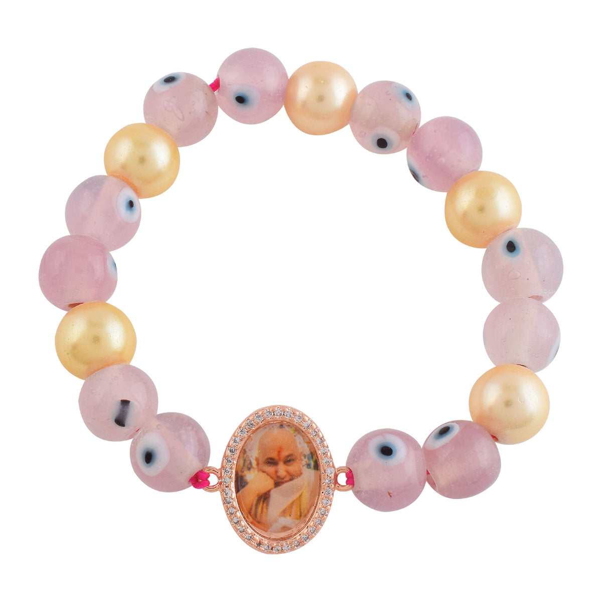 Rose Pearl Guruji Bead Bracelet