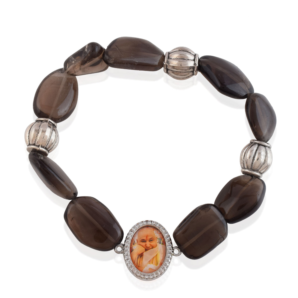 Smoky Guruji Swaroop Bead Bracelet