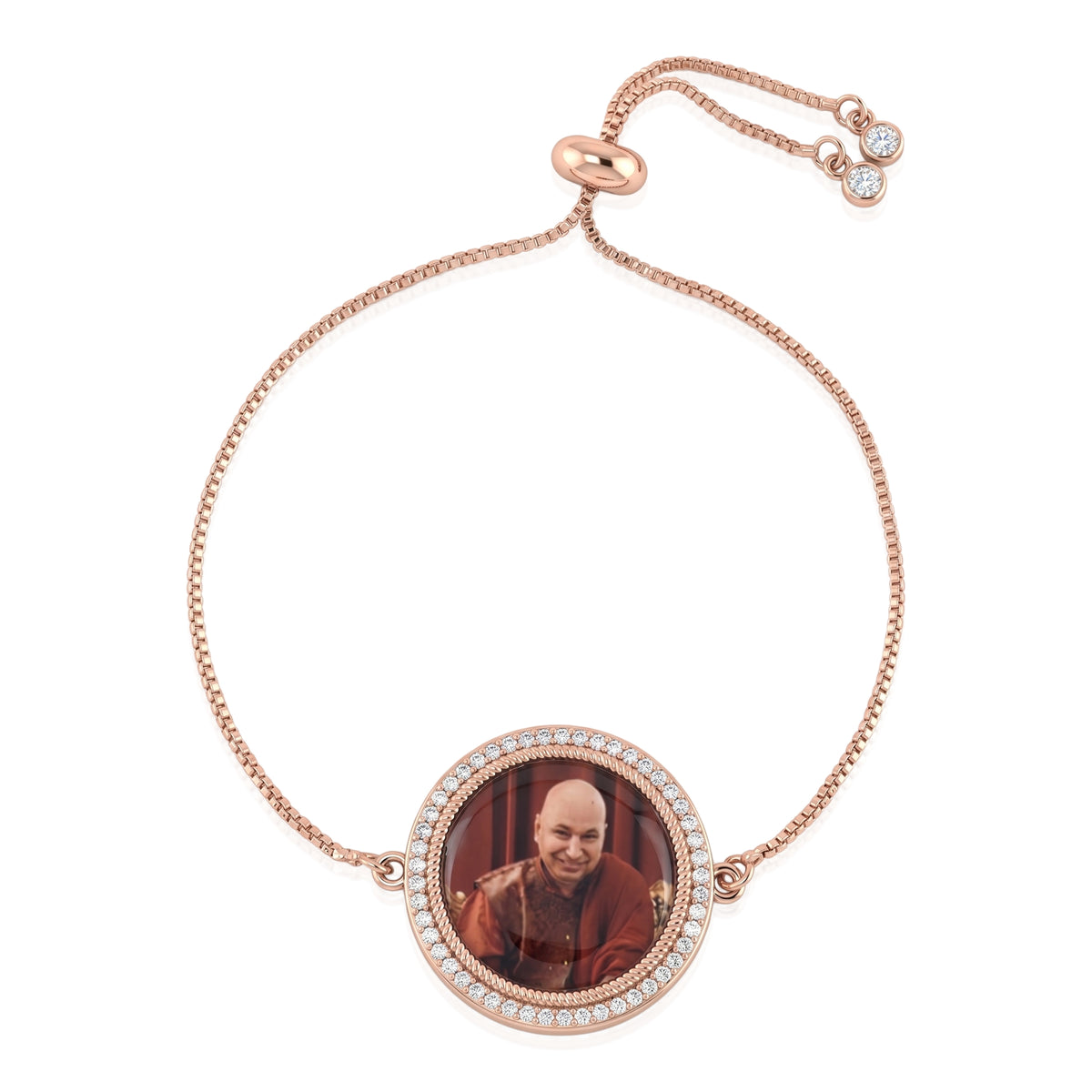 Oversized Guruji Swaroop Rose Chain Bracelet- Red