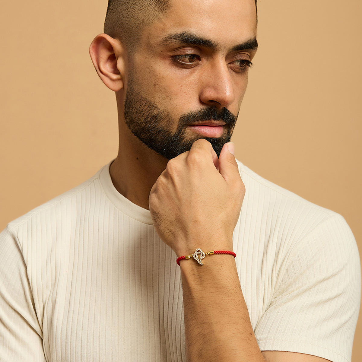 Men's Ganesha Swarovski Red Rope Bracelet