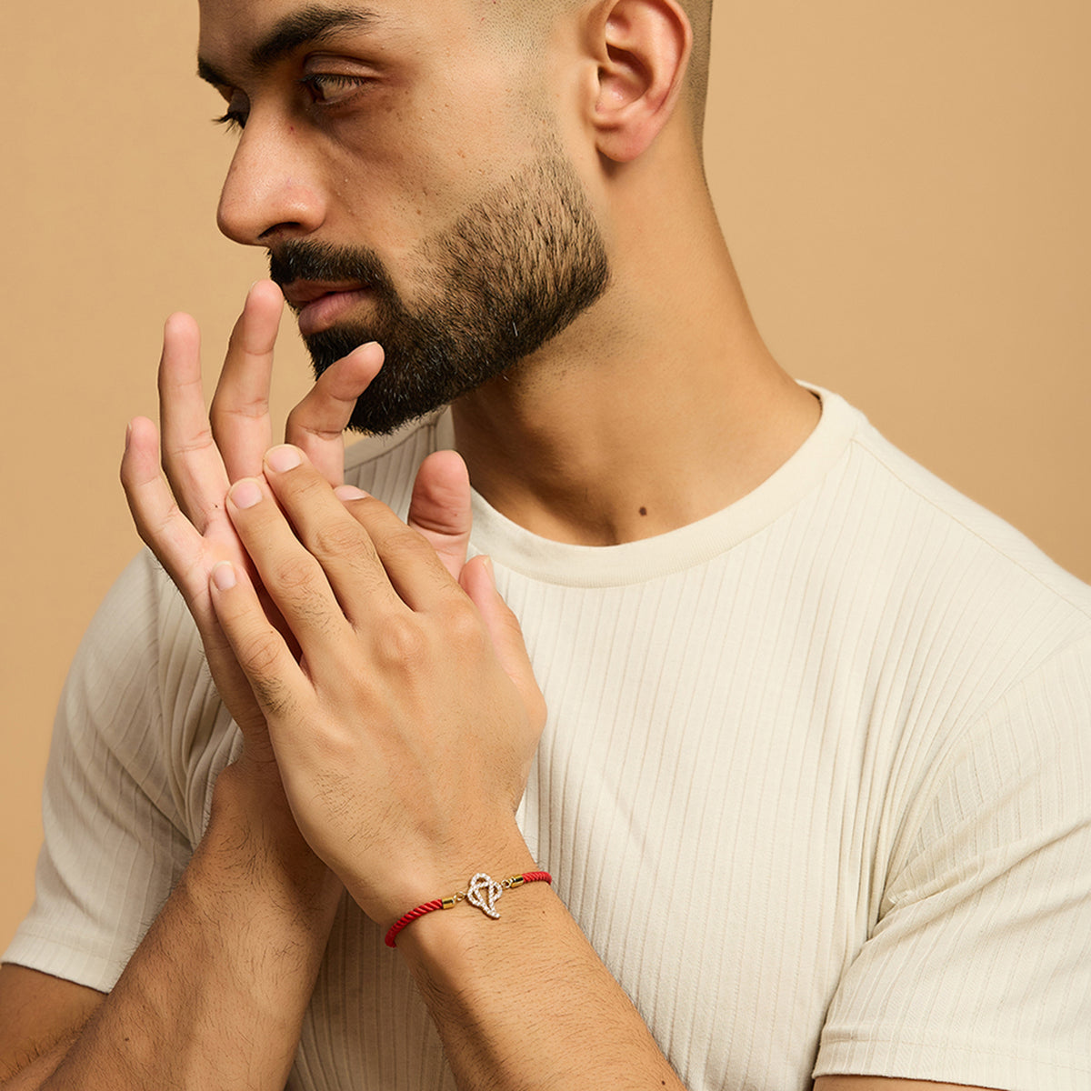 Men's Ganesha Swarovski Red Rope Bracelet
