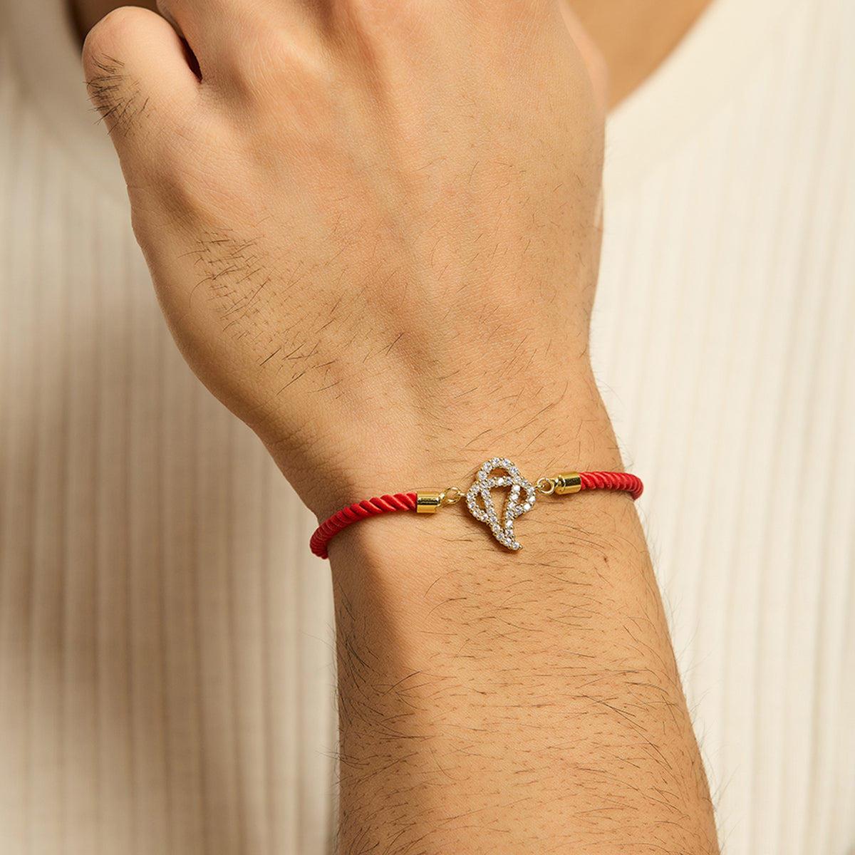 Men's Ganesha Swarovski Red Rope Bracelet