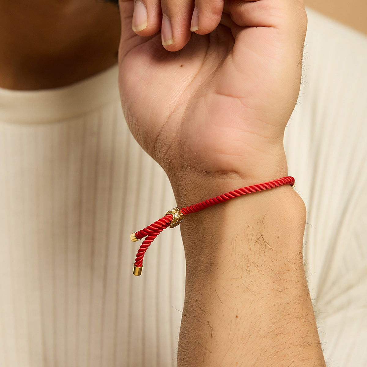 Men's Ganesha Swarovski Red Rope Bracelet