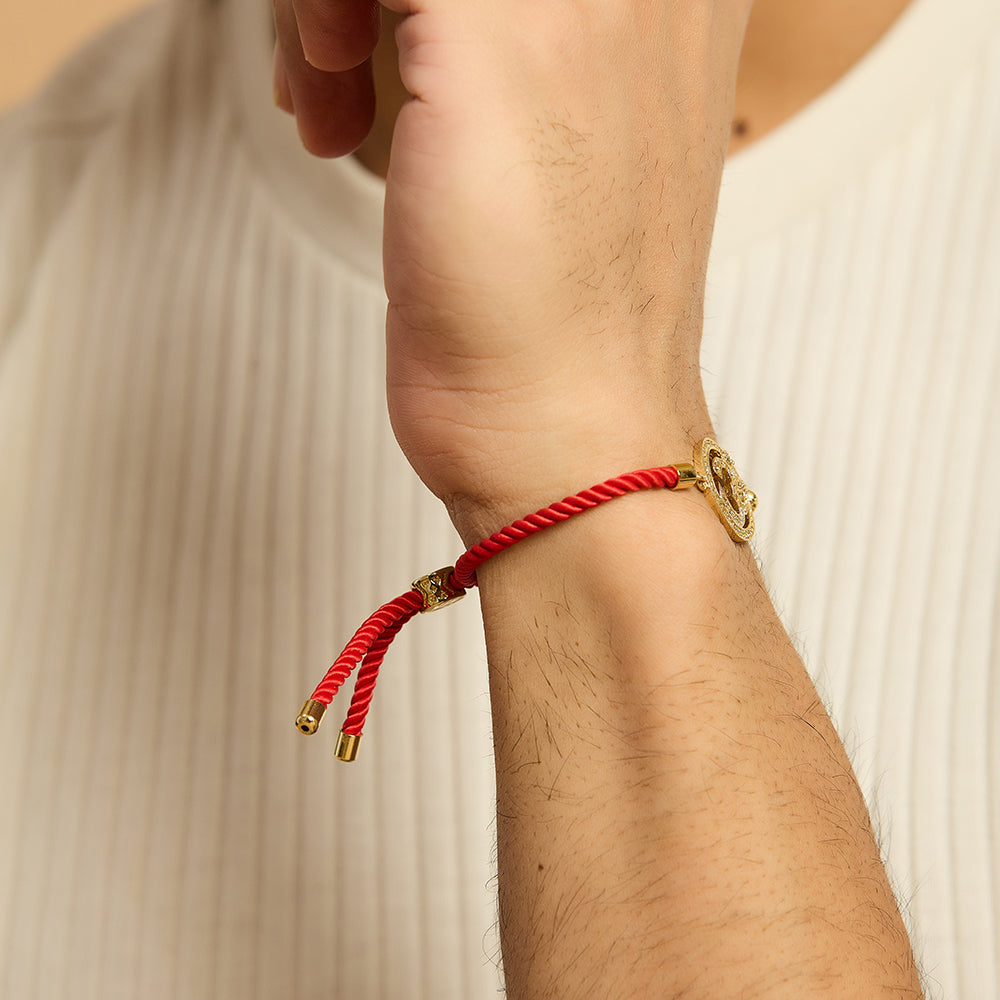 Men's OM Swarovski Red Thread  Bracelet