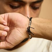 Men's Pure Silver Khanda Thread Bracelet