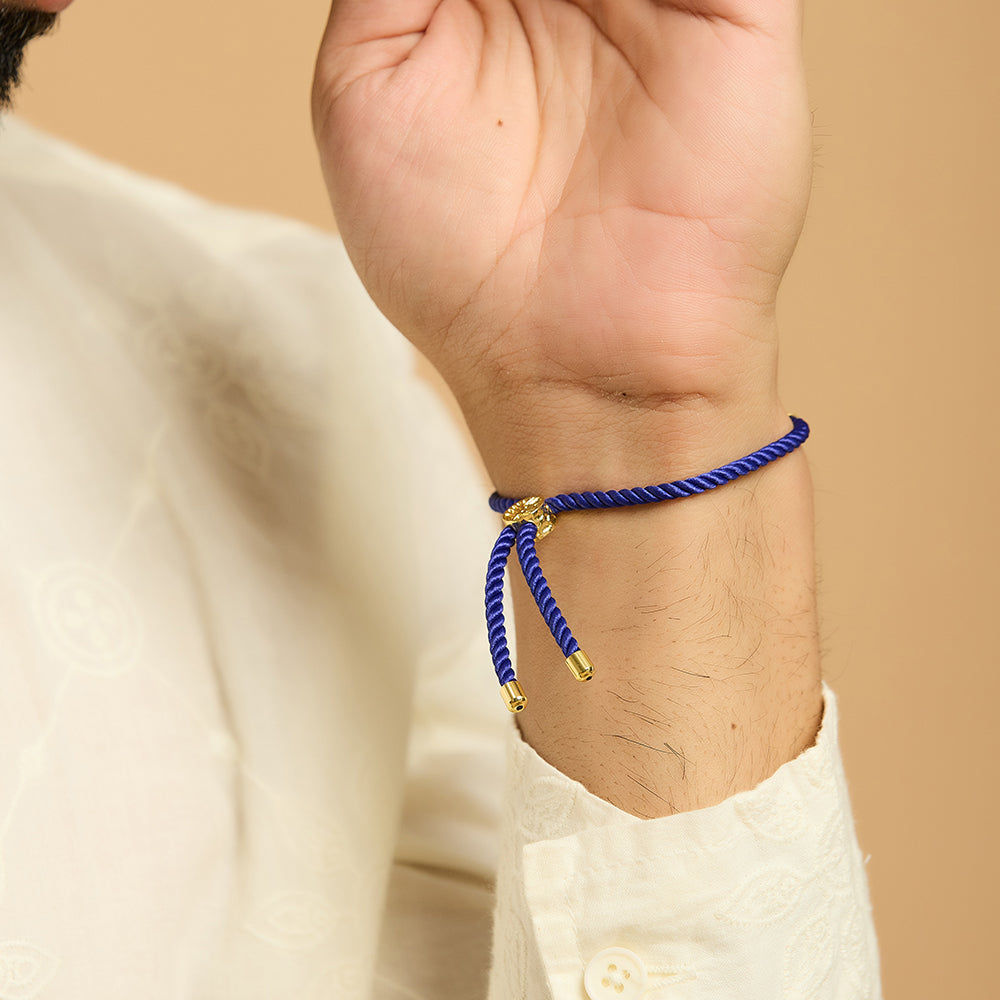 Men's Ek Onkar Blue Rope Bracelet