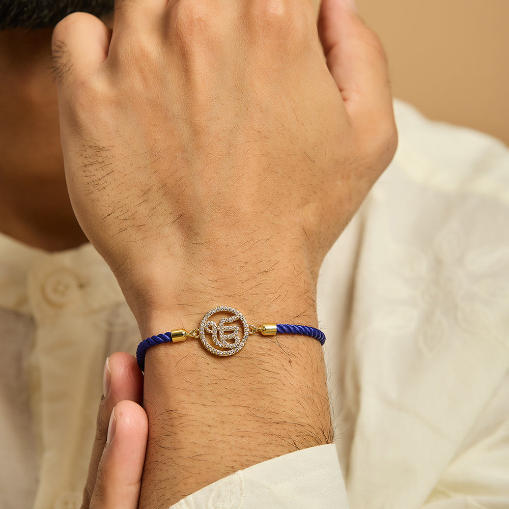 Men's Ek Onkar Blue Rope Bracelet