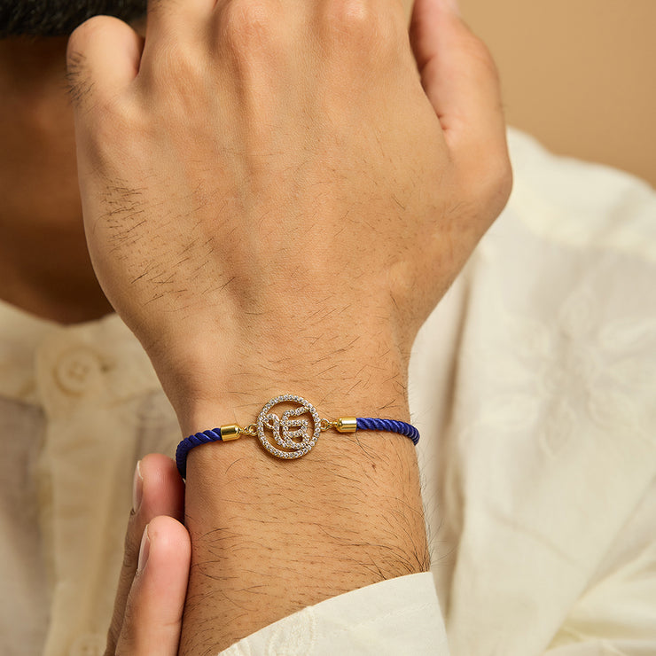 Men's Ek Onkar Blue Rope Bracelet