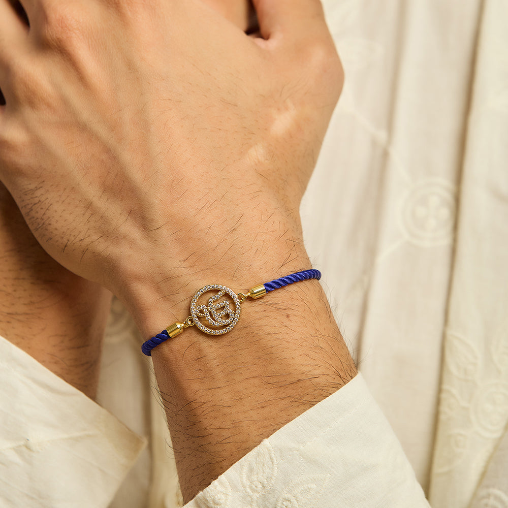 Men's Ek Onkar Blue Rope Bracelet