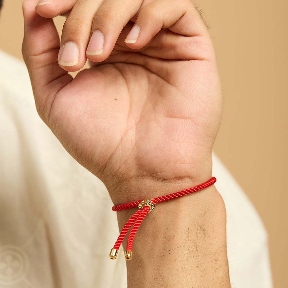 Men's Swastik Red Rope Bracelet