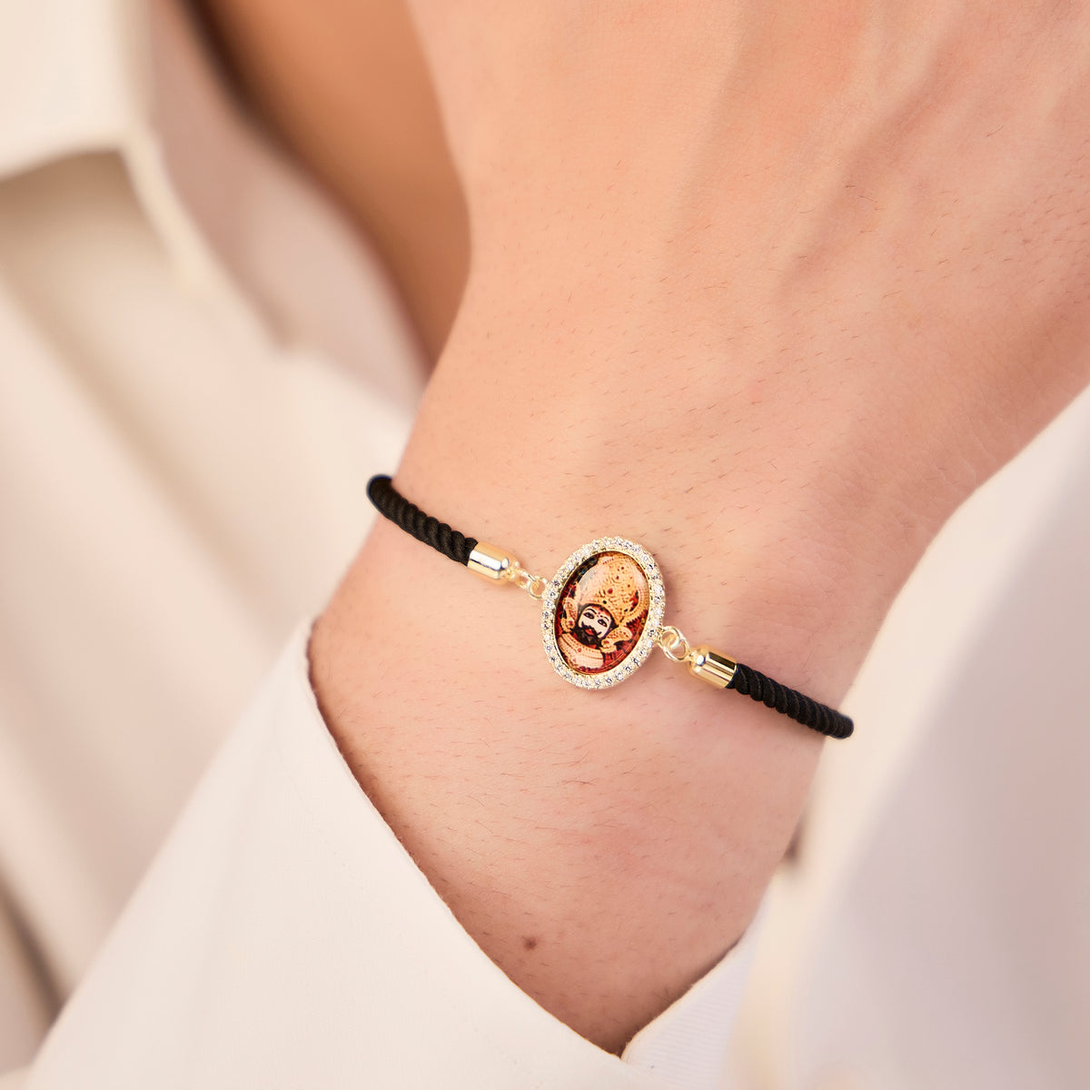 Men's Khatu Shyaam Baba Black Rope Bracelet