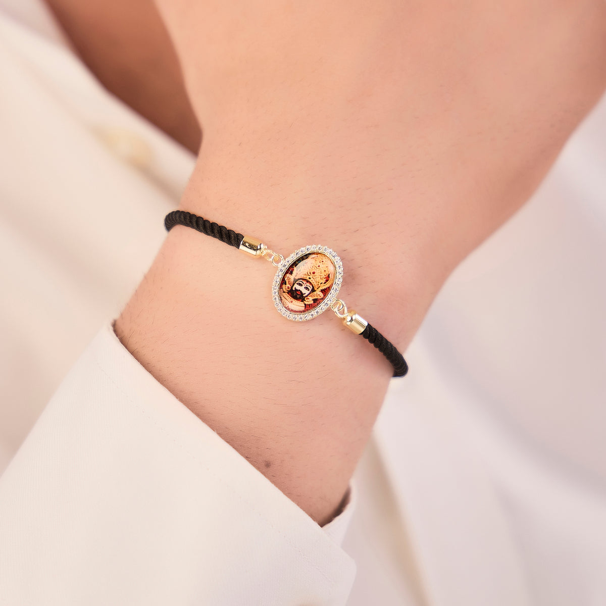 Men's Khatu Shyaam Baba Black Rope Bracelet
