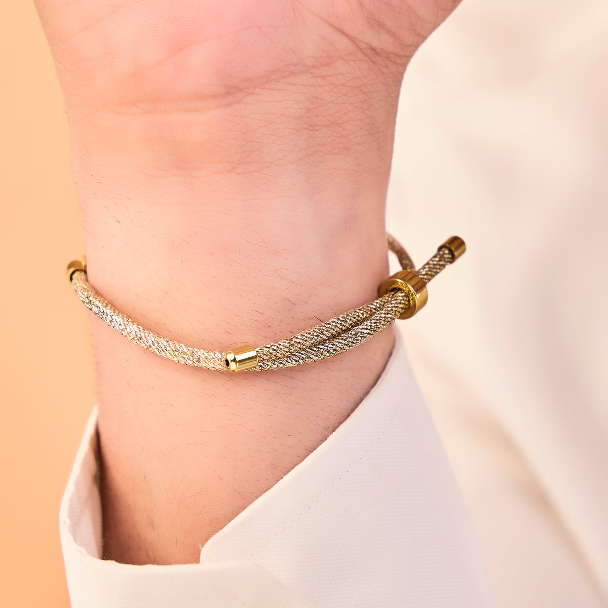 Men's Guruji Yellow Swaroop Zari Thread Bracelet- Gold