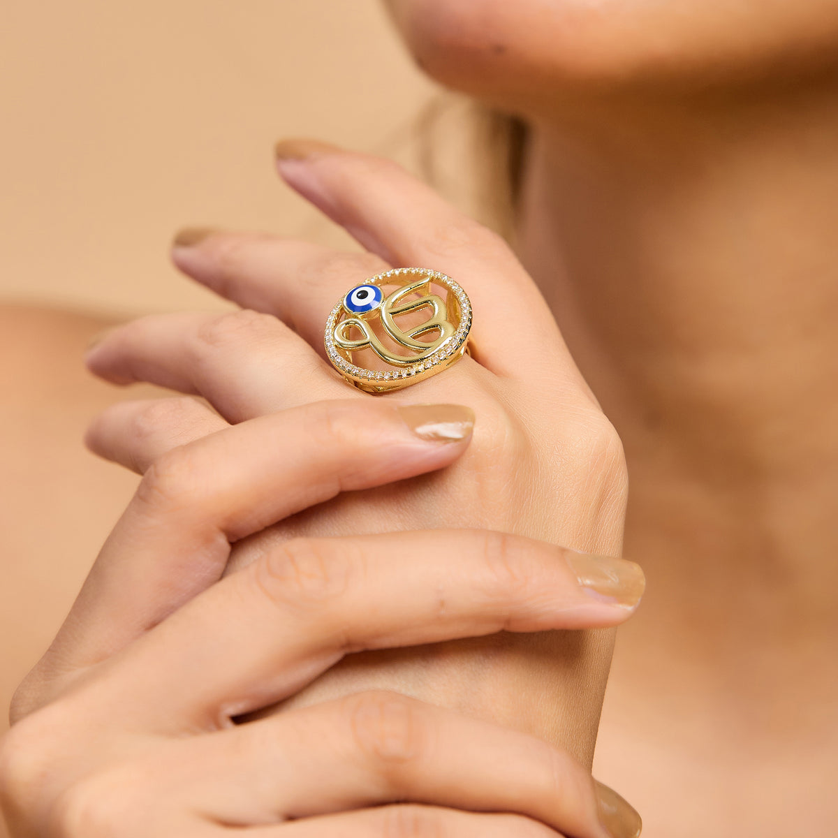 Ek Onkar Evil Eye Ring