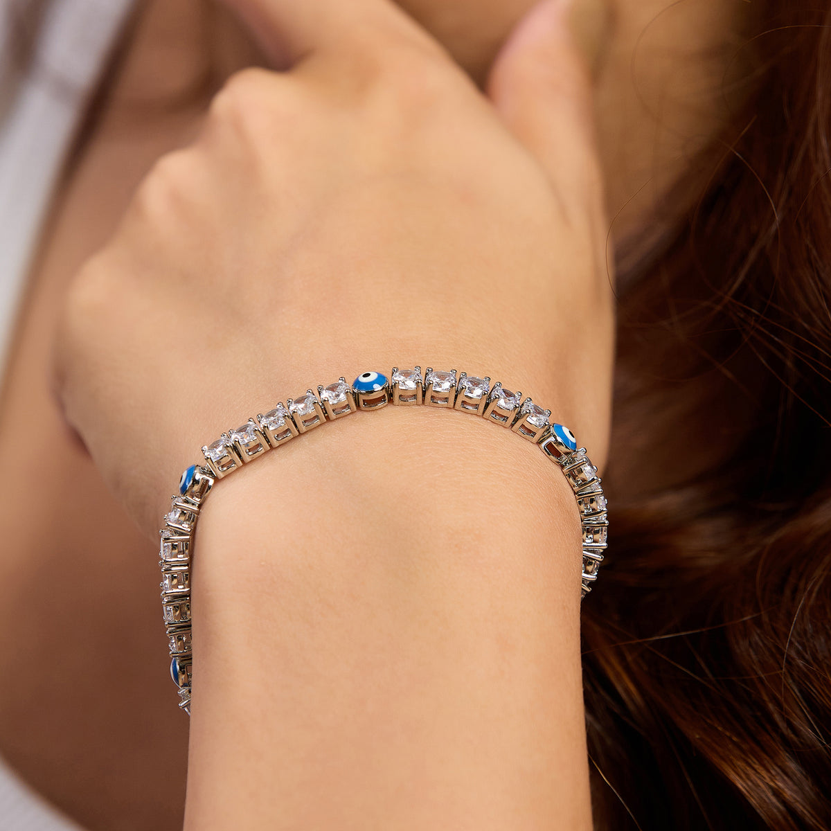 Evil Eye Swarovski Tennis Bracelet
