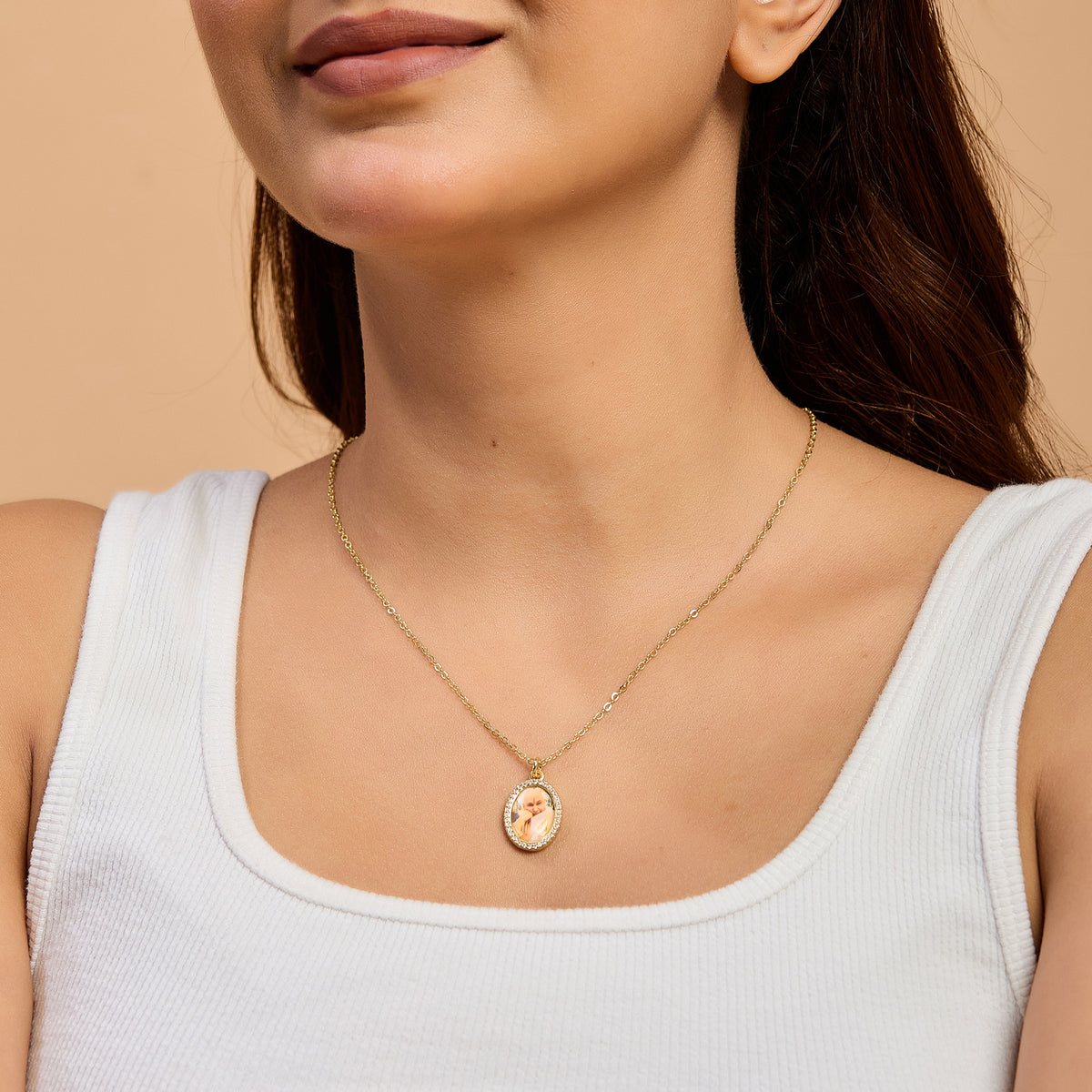 Jai Guruji Swaroop Necklace- Cream