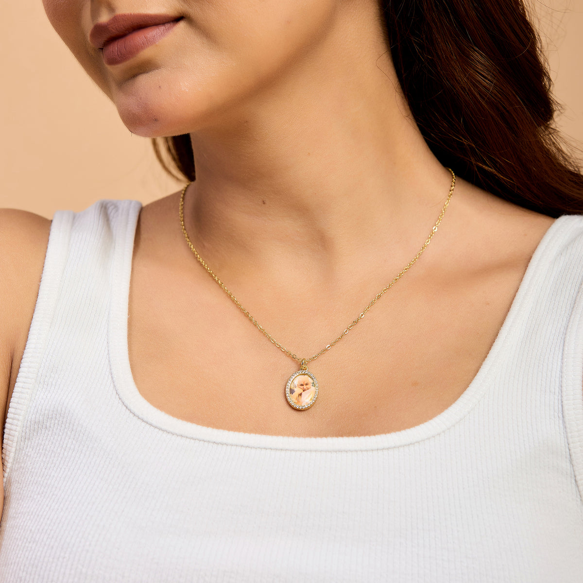 Jai Guruji Swaroop Necklace- Cream