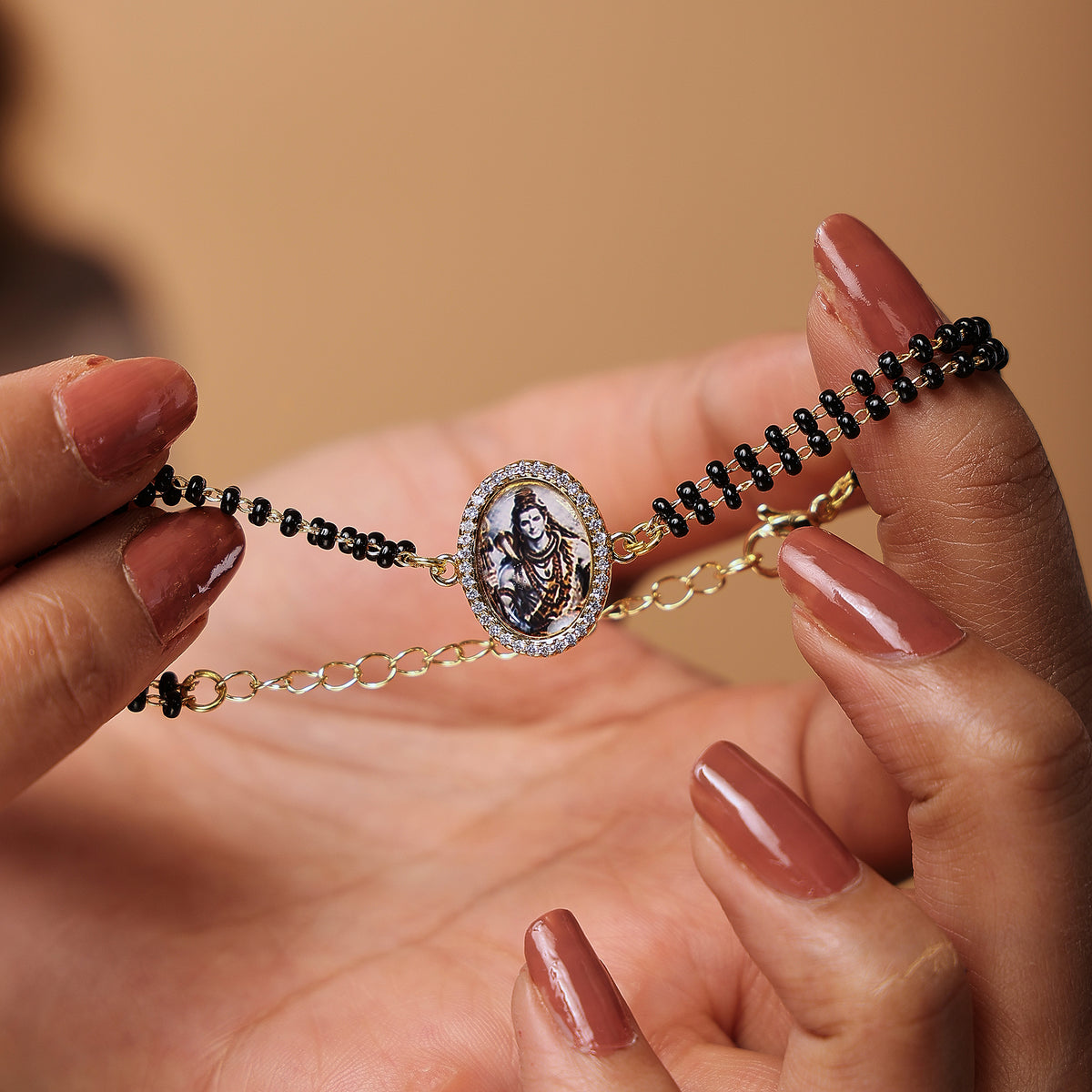 Shiva Black Bead Bracelet