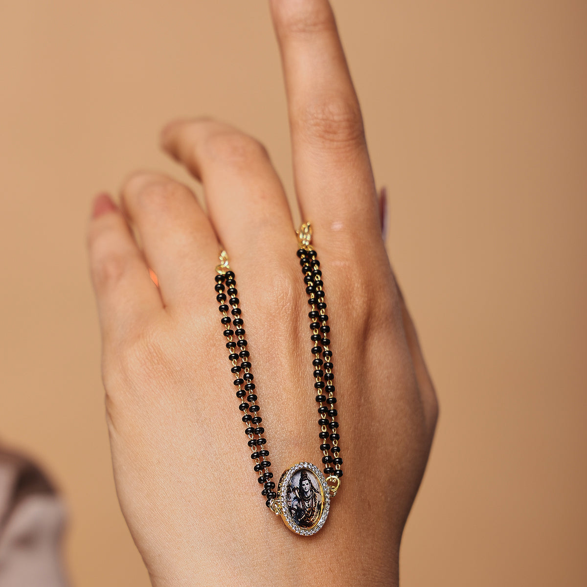 Shiva Black Bead Bracelet