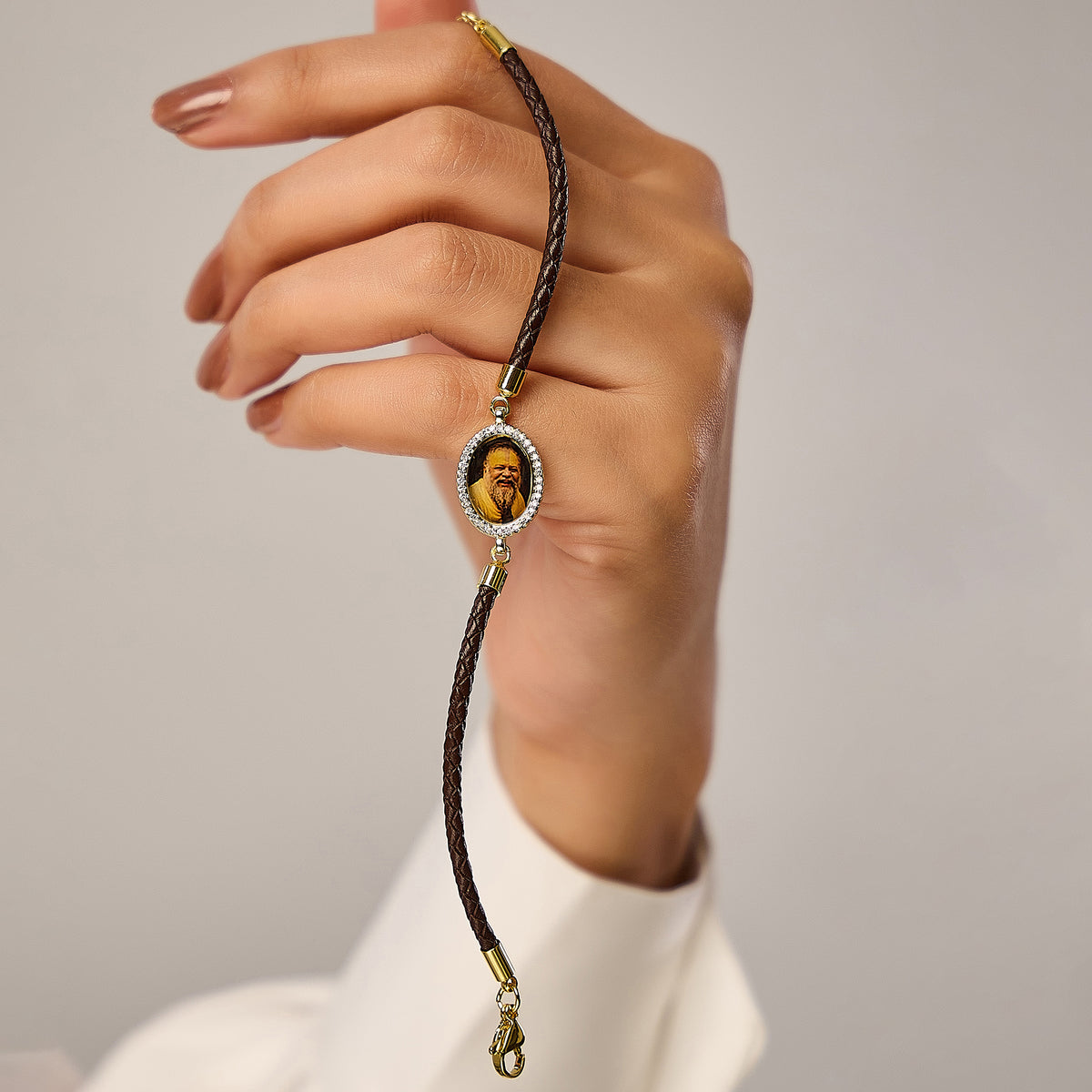 Premanand Maharaj Leather Bracelet- Brown