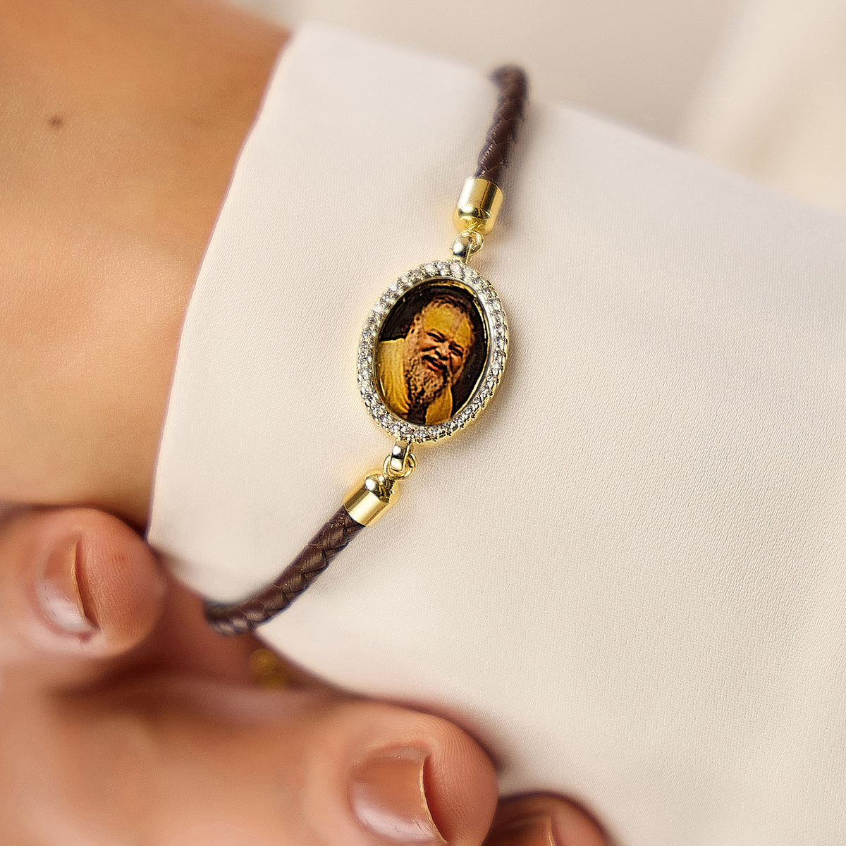 Premanand Maharaj Leather Bracelet- Brown