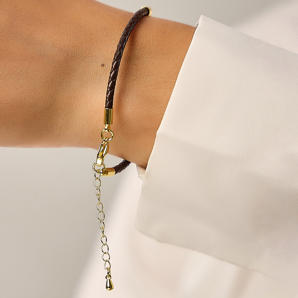 Premanand Maharaj Leather Bracelet- Brown