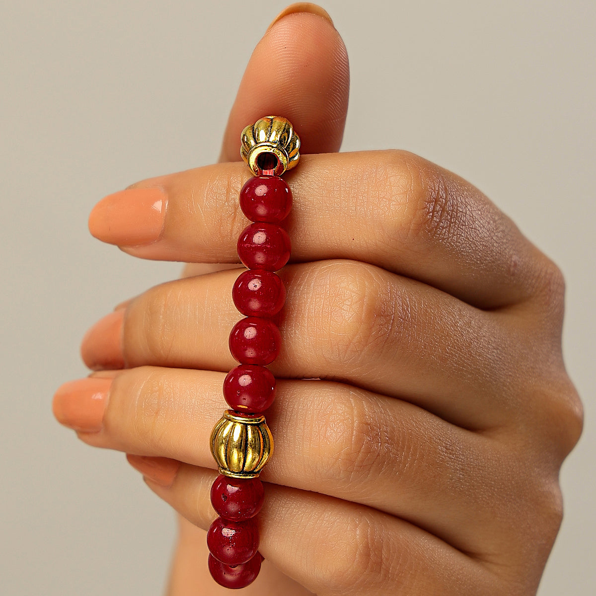 Red Onyx Guruji Bead Bracelet