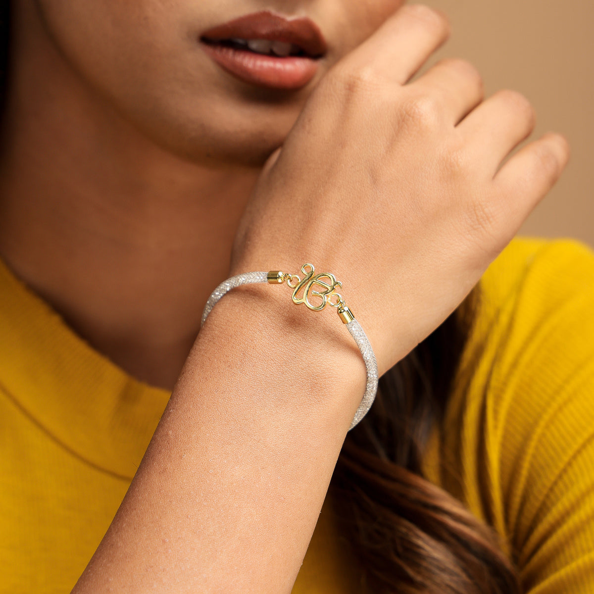 Pure Silver Ek Onkar Diamond Filled Rope Bracelet- Silver