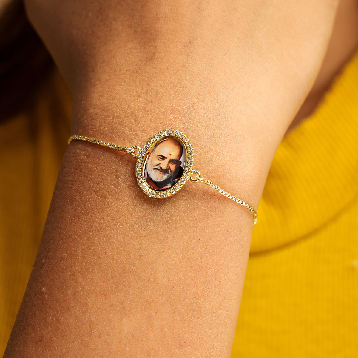 Neem Karoli Baba Chain Bracelet- Gold