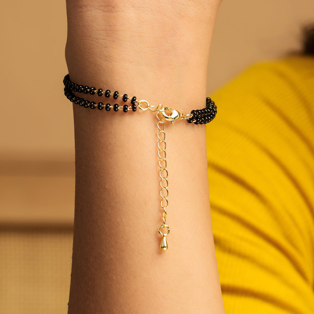 Sai Baba Black Bead Bracelet