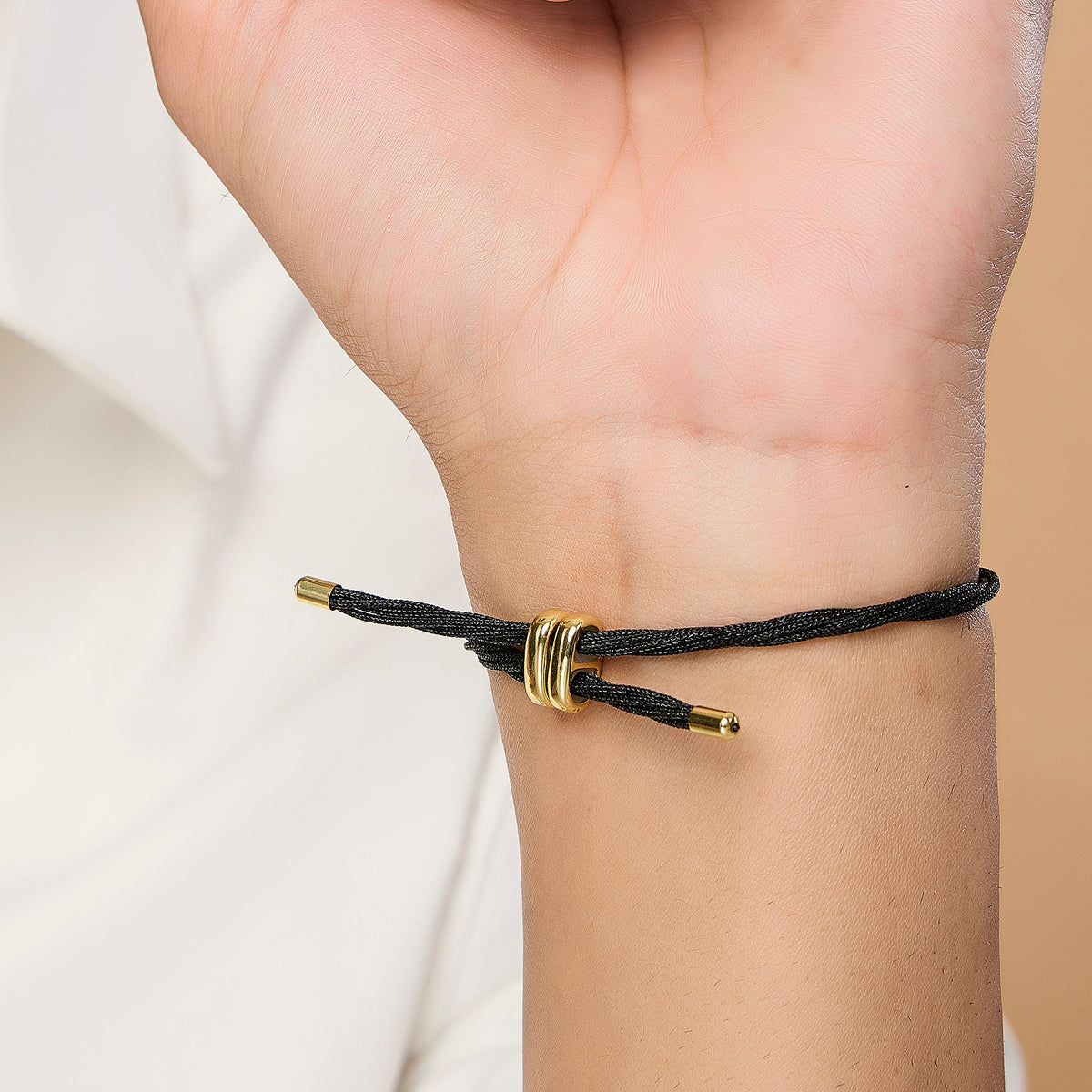Men's Shiva Evil Eye Hanging Black Rope Bracelet