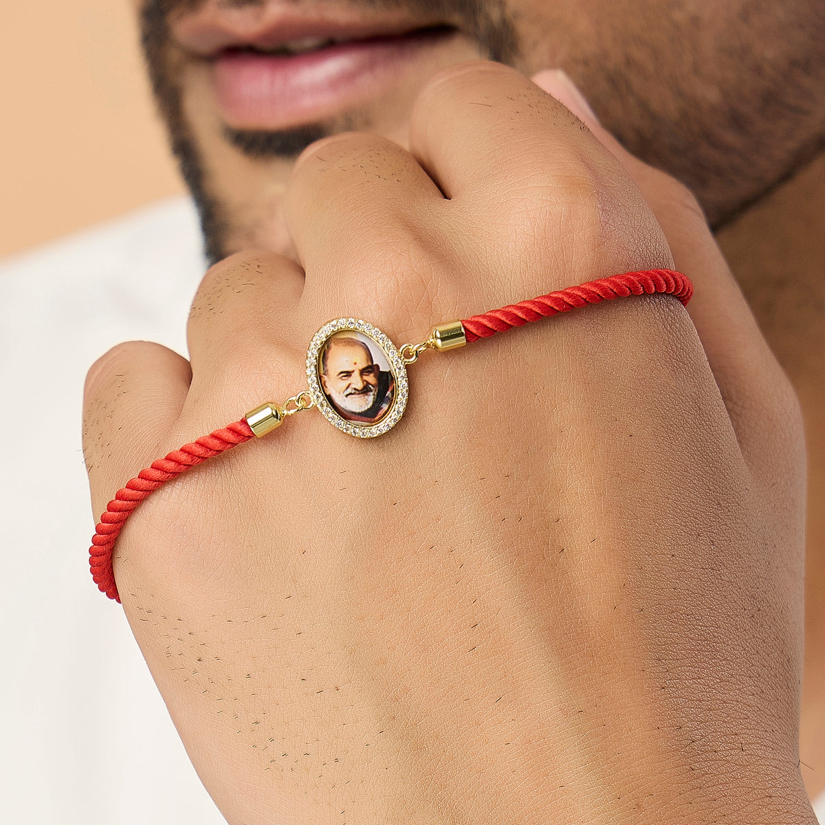 Men's Neem Karoli Baba Red Rope Bracelet